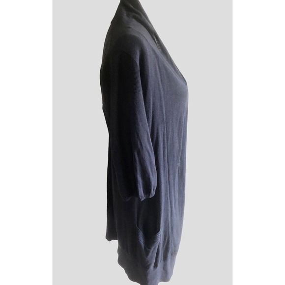 FREE W/PURCH Michael Michael Kors Oversized Half Sleeve Cardigan Sweater Navy XS - Picture 4 of 8